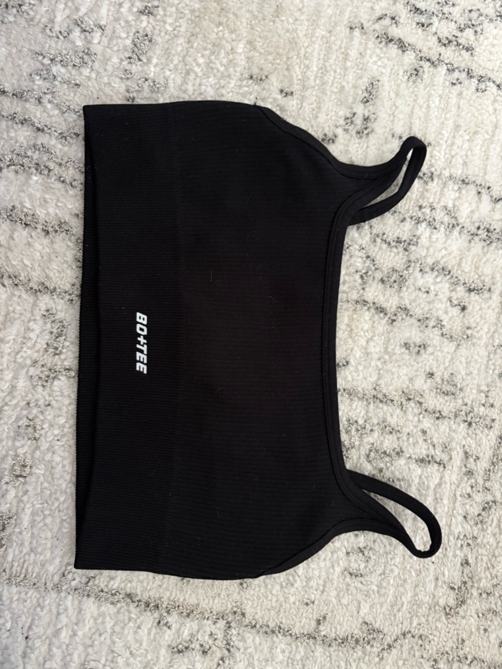 BO+TEE Black Ribbed Sports Bralette